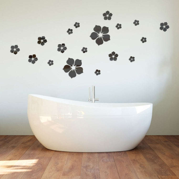 18pcs /Set Acrylic Cherry Blossom Mirror Wall Sticker Living Room Bedroom Background Wall Decorat...