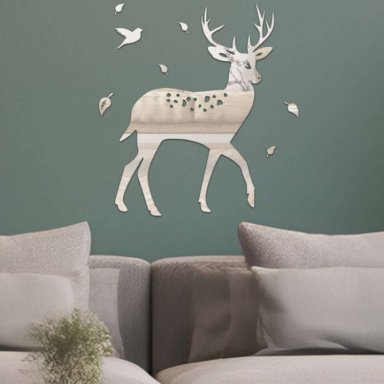8pcs /Set Acrylic Deer Mirror Wall Stickers Home Background Decoration(Gold)