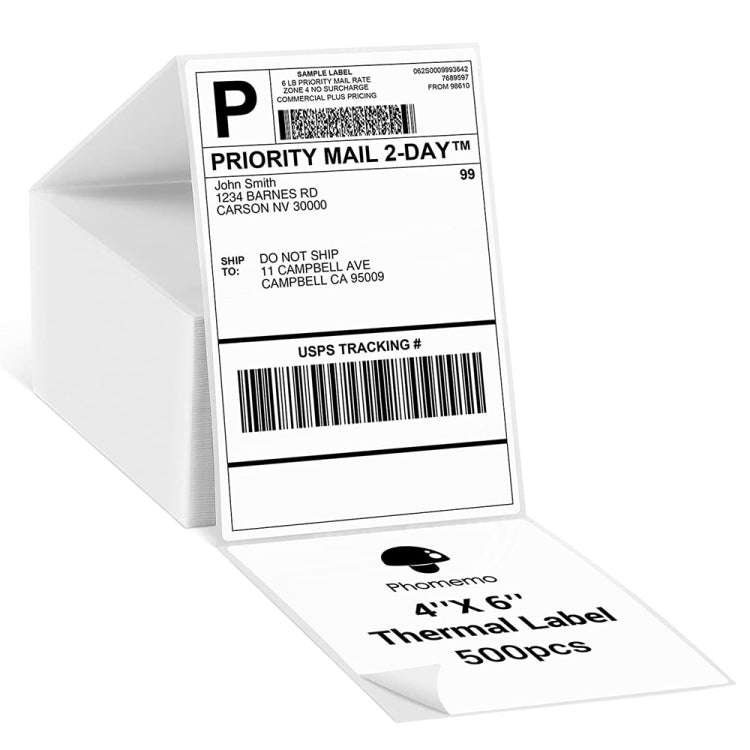 500sheets 4×6 Inch Stickers Thermal Label Paper For Phomemo PM-246S / PM-241BT / D520BT, Style: ...