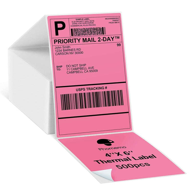 500sheets 4×6 Inch Stickers Thermal Label Paper For Phomemo PM-246S / PM-241BT / D520BT, Style: ...