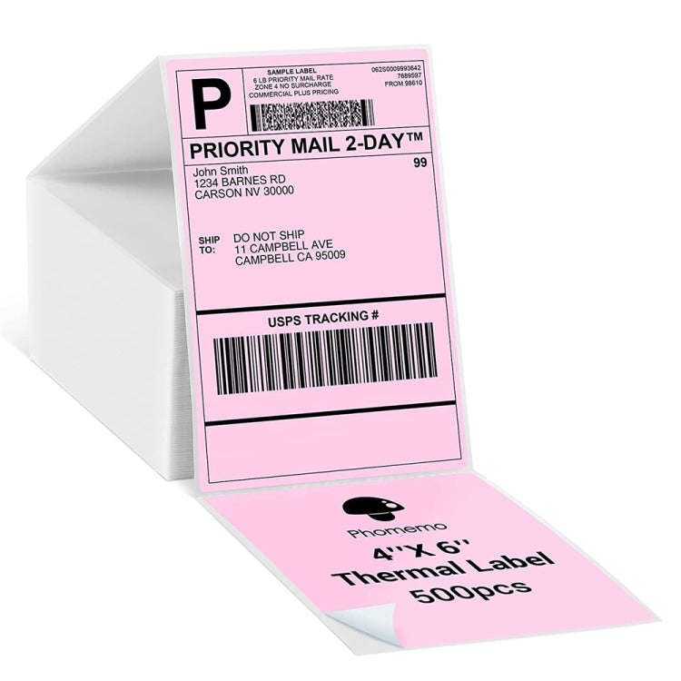 500sheets 4×6 Inch Stickers Thermal Label Paper For Phomemo PM-246S / PM-241BT / D520BT, Style: ...
