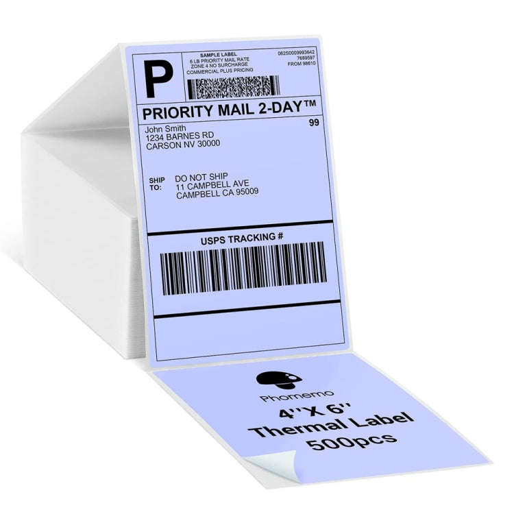 500sheets 4×6 Inch Stickers Thermal Label Paper For Phomemo PM-246S / PM-241BT / D520BT, Style: ...