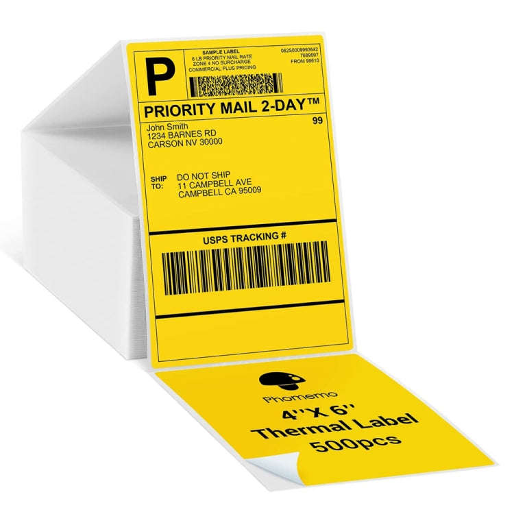 500sheets 4×6 Inch Stickers Thermal Label Paper For Phomemo PM-246S / PM-241BT / D520BT, Style: ...