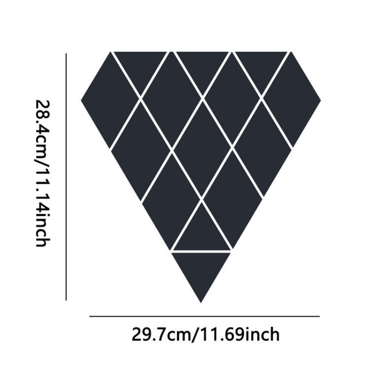 14pcs /Set Acrylic Diamond Mirror Stereo Wall Stickers Home Background Wall Decoration(Silver)