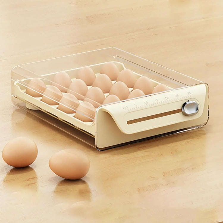 Large Single Layer 20 Grid Cream Color Egg Storage Box PET Transparent Multi-Specification Egg Box