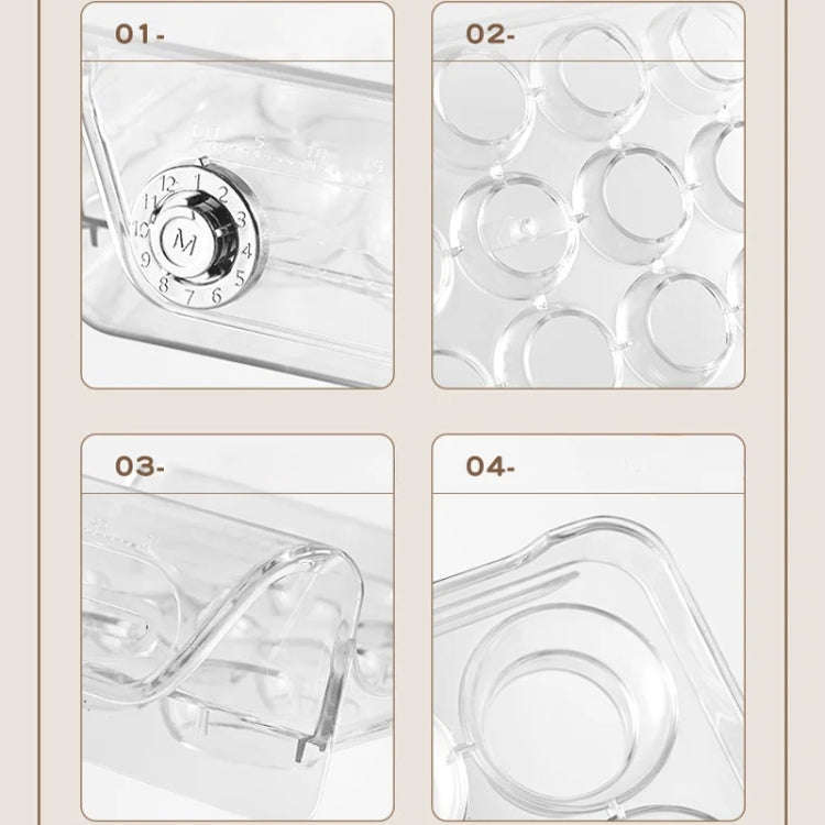 Middle Single Layer 12 Grid Cream Color Egg Storage Box PET Transparent Multi-Specification Egg Box