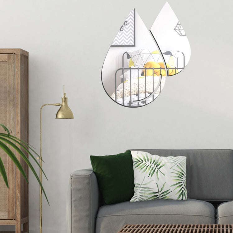 2pcs /Set Acrylic Water Drops Mirror Stereo Wall Stickers Living Room Bedroom Decorative Stickers...