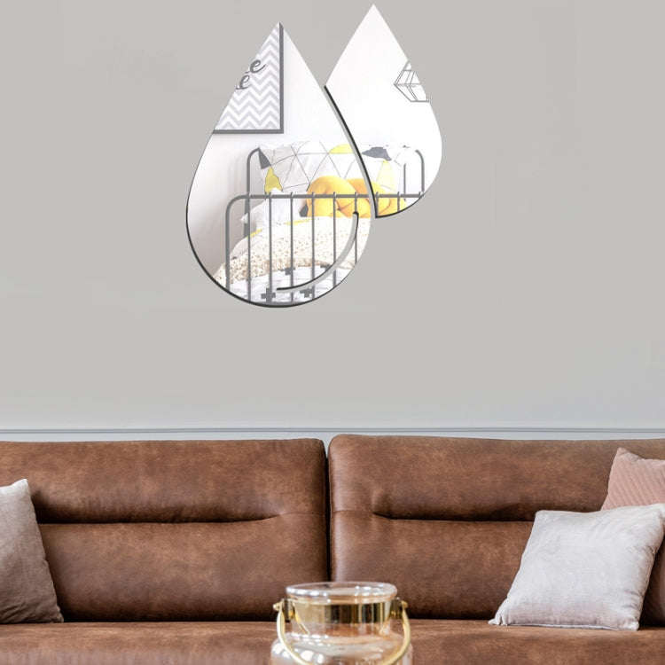 2pcs /Set Acrylic Water Drops Mirror Stereo Wall Stickers Living Room Bedroom Decorative Stickers...