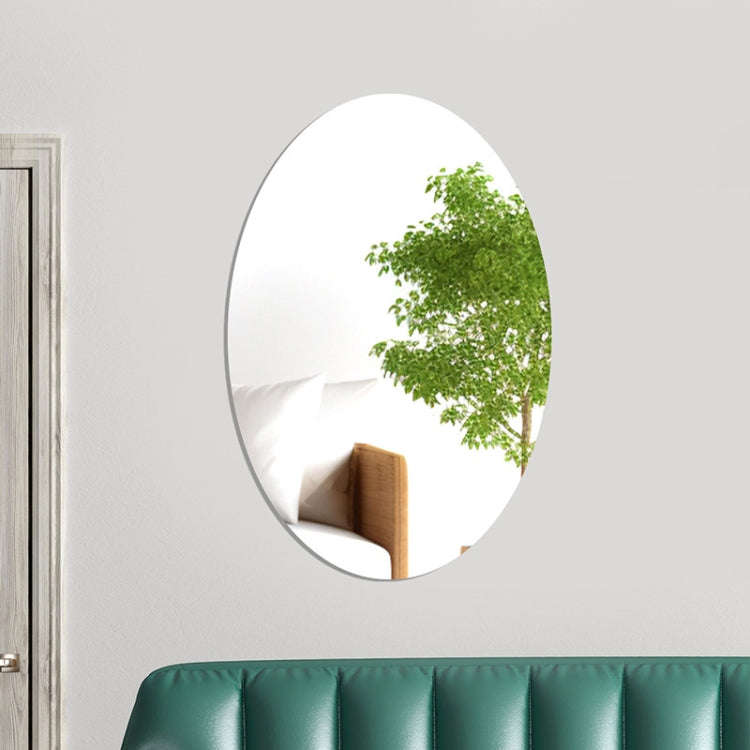 15cm x 10cm Oval Acrylic Mirror Stereo Wall Stickers Home Decoration Soft Mirror(Silver)
