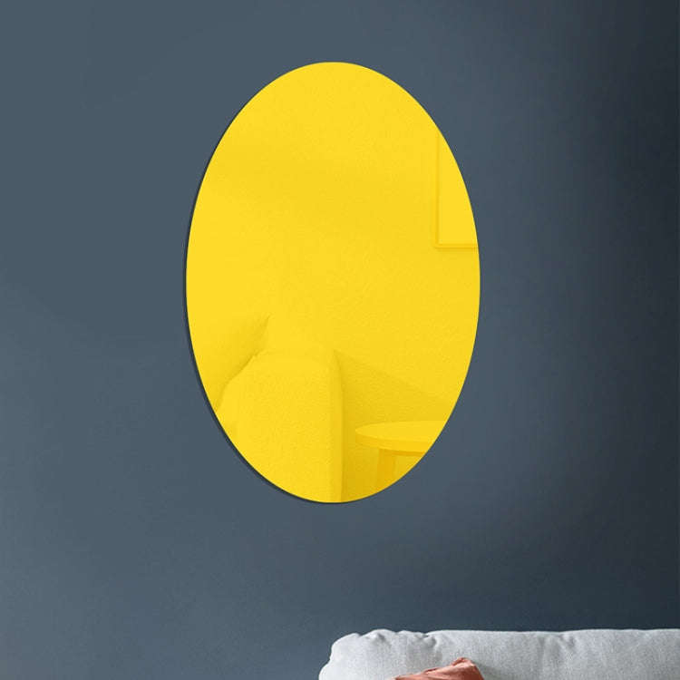 15cm x 10cm Oval Acrylic Mirror Stereo Wall Stickers Home Decoration Soft Mirror(Gold)