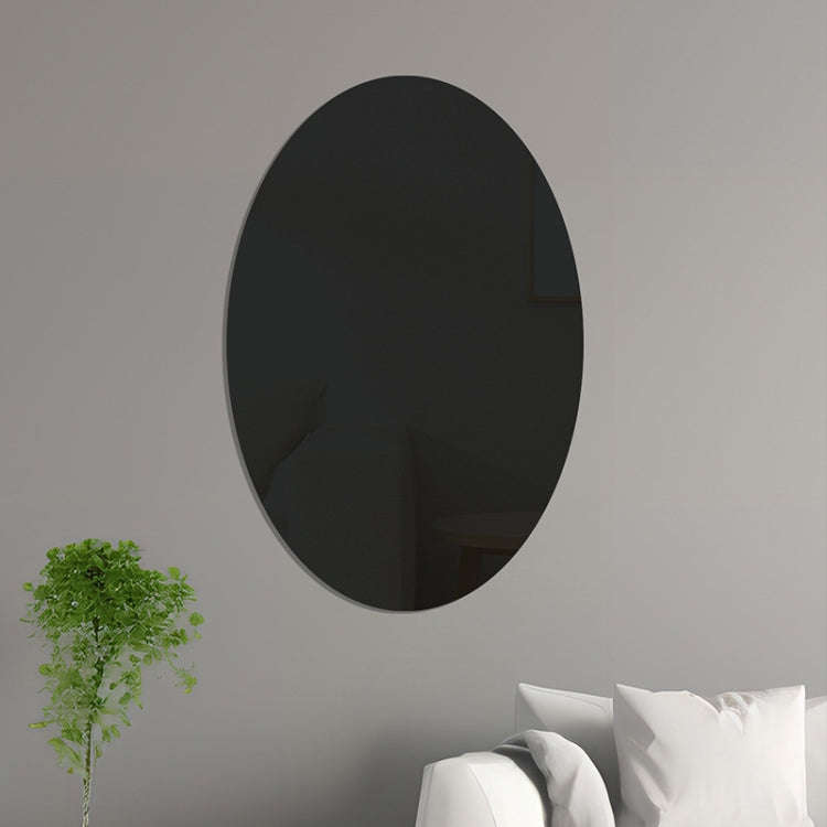 15cm x 10cm Oval Acrylic Mirror Stereo Wall Stickers Home Decoration Soft Mirror(Black)