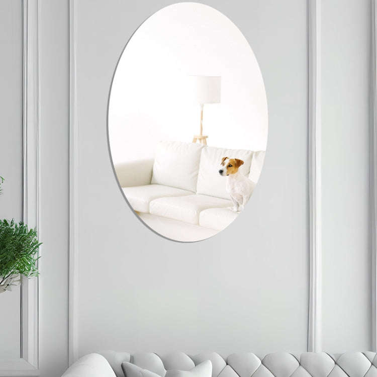 20cm x 13cm Oval Acrylic Mirror Stereo Wall Stickers Home Decoration Soft Mirror(Black)