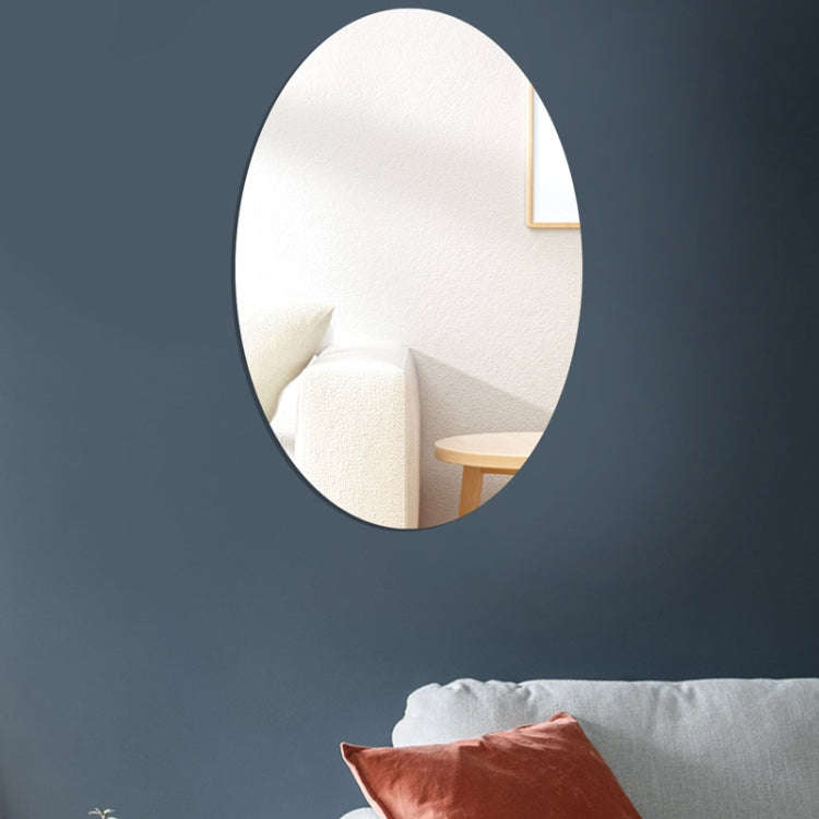 15cm x 10cm Oval Acrylic Mirror Stereo Wall Stickers Home Decoration Soft Mirror(Black)