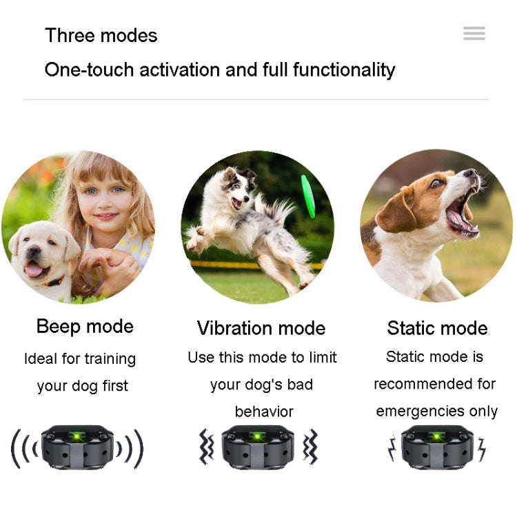 800m Remote Control Stop Barker Dog Trainer Smart Anti-Disturbance Vibration Collar, Specificatio...