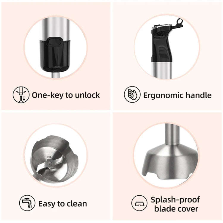 5-in-1 600W Multifunctional  Electric Blender Stainless Steel Food Cooking Stick US Plug
