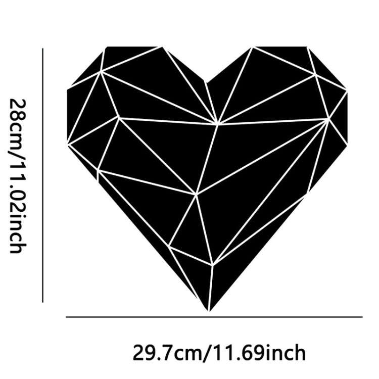 27pcs /Set Acrylic Heart Shaped Mirror Wall Stickers Home Decoration Soft Mirror(Black)
