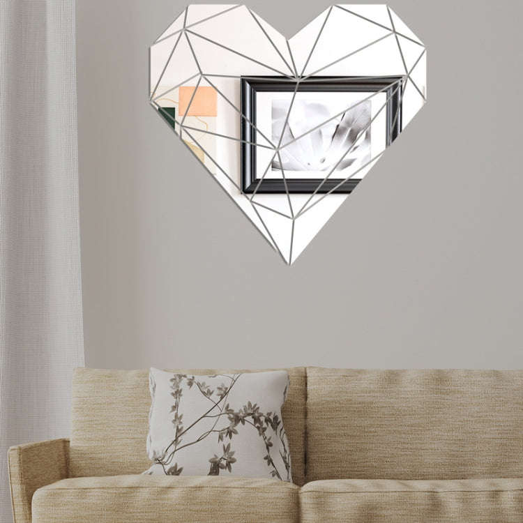 27pcs /Set Acrylic Heart Shaped Mirror Wall Stickers Home Decoration Soft Mirror(Black)