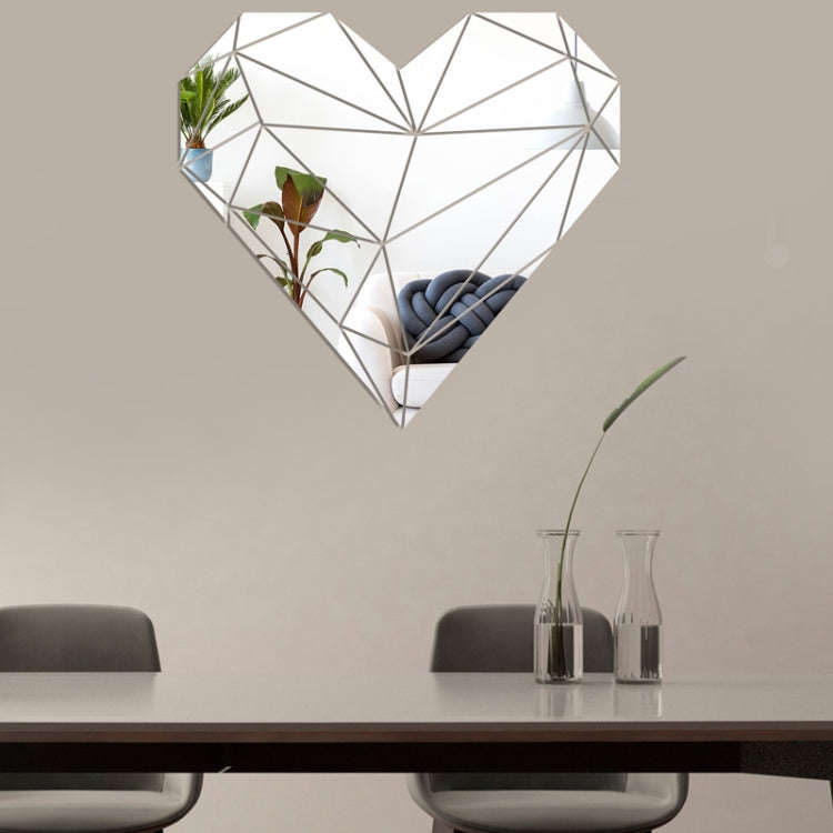 27pcs /Set Acrylic Heart Shaped Mirror Wall Stickers Home Decoration Soft Mirror(Black)