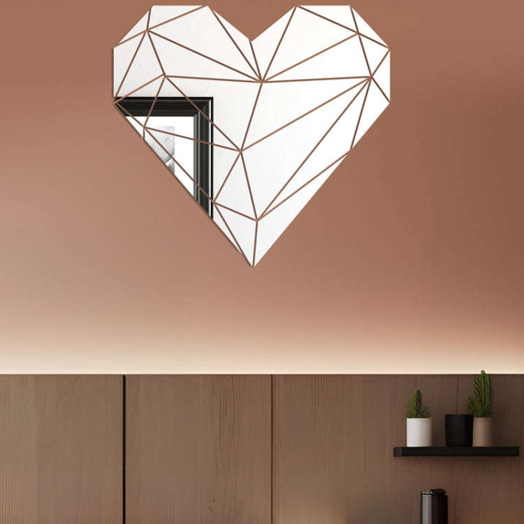 27pcs /Set Acrylic Heart Shaped Mirror Wall Stickers Home Decoration Soft Mirror(Silver)