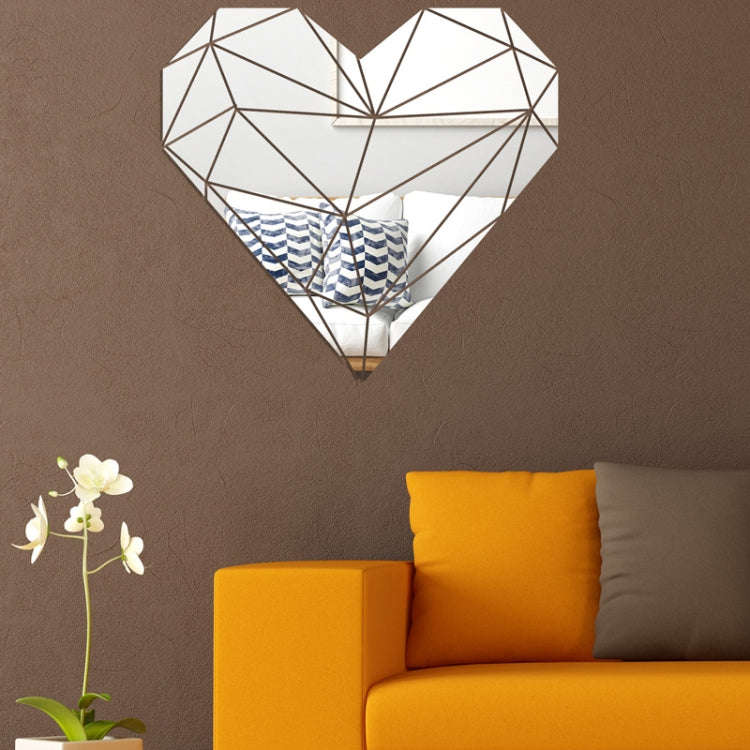 27pcs /Set Acrylic Heart Shaped Mirror Wall Stickers Home Decoration Soft Mirror(Black)