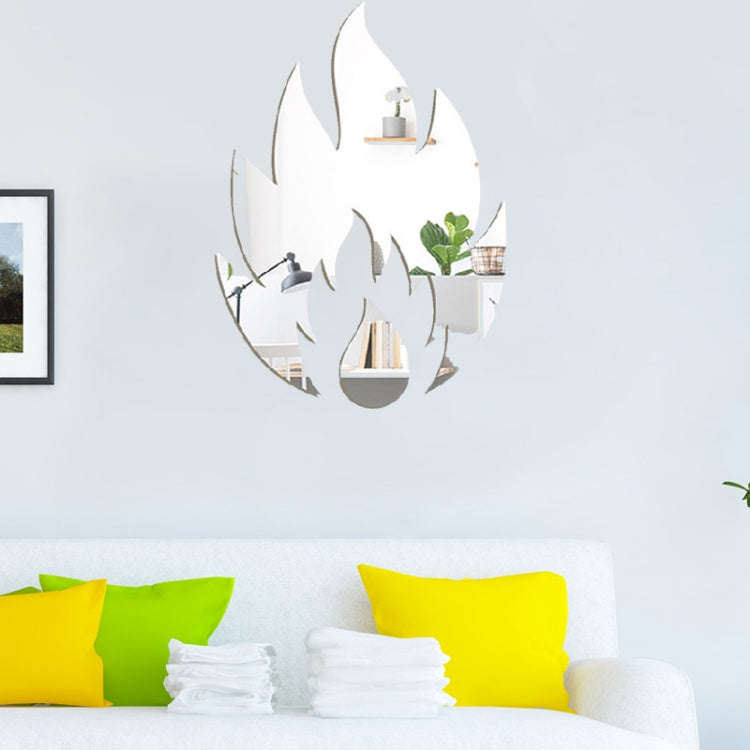 2pcs /Set Acrylic Flame Mirror Stereo Wall Stickers Home Decoration Soft Mirror(Black)