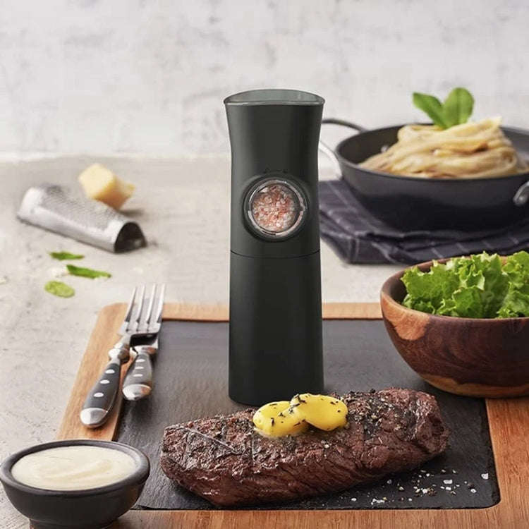 Gravity Induction Electric Salt And Pepper Grinder  Adjustable Coarseness with LED Light(Black)