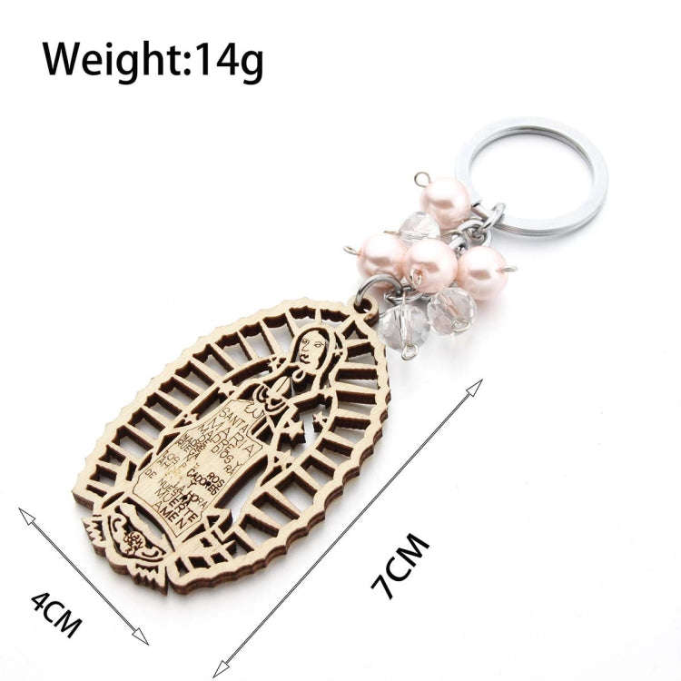 Wooden Sign Religious Baptismal Keychain(White)