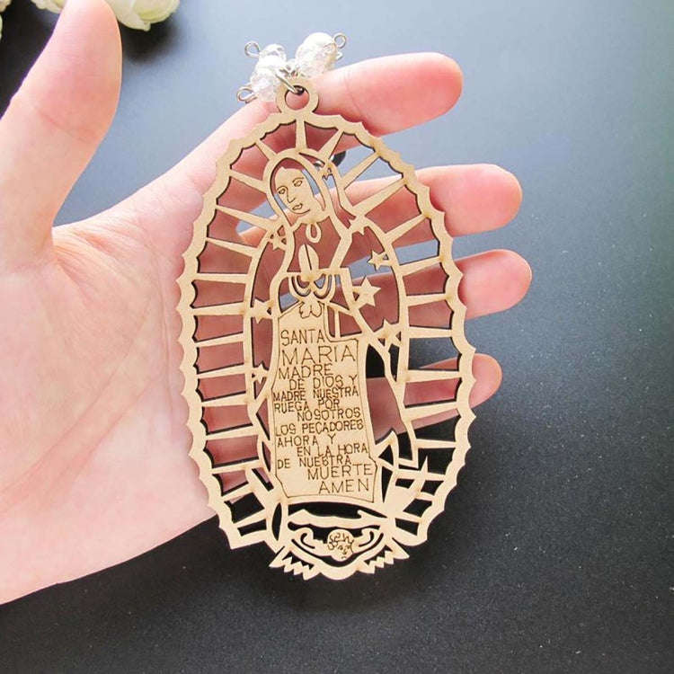 Wooden Sign Religious Baptismal Keychain(White)