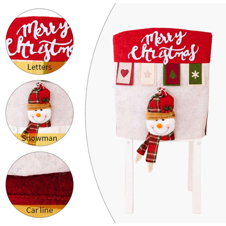 3D Cartoon Doll Chair Cover Christmas Furniture Decoration Supplies(Snowman)