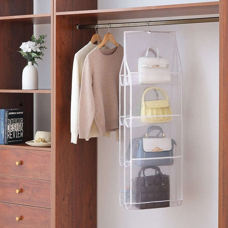 Bag Storage Hanging Bag Wardrobe Hanging Dust-proof Fabric Storage Bag, Spec: 8 Pokets White