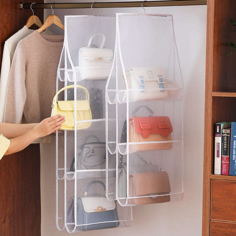 Bag Storage Hanging Bag Wardrobe Hanging Dust-proof Fabric Storage Bag, Spec: 8 Pockets Gray