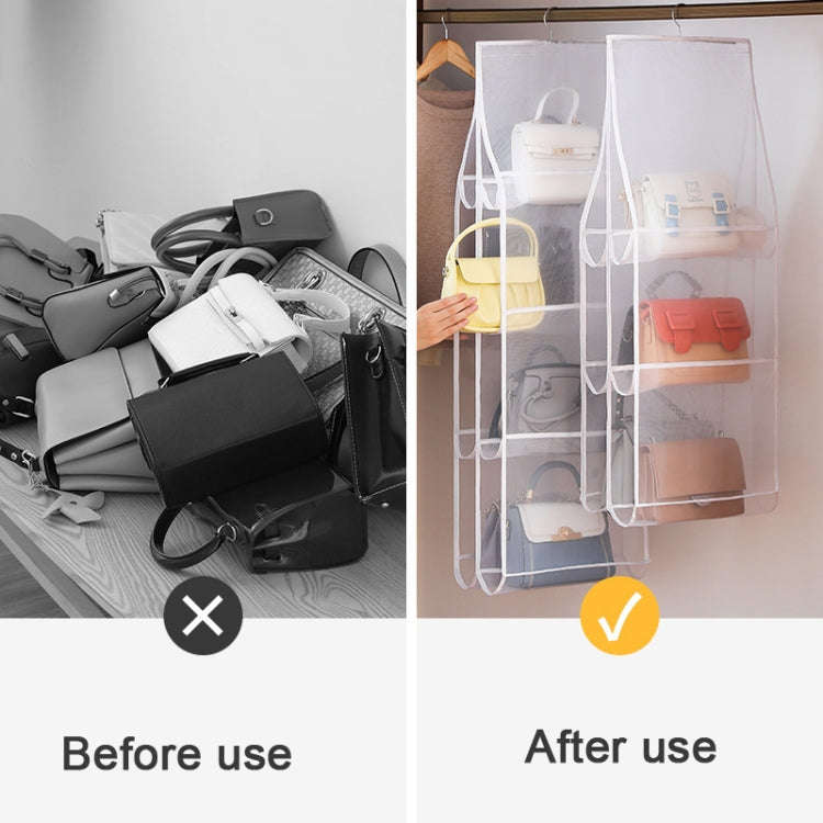Bag Storage Hanging Bag Wardrobe Hanging Dust-proof Fabric Storage Bag, Spec: 8 Pockets Gray