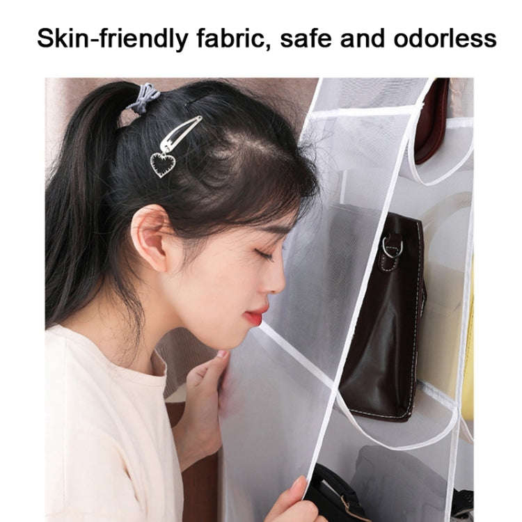 Bag Storage Hanging Bag Wardrobe Hanging Dust-proof Fabric Storage Bag, Spec: 6 Pockets Gray
