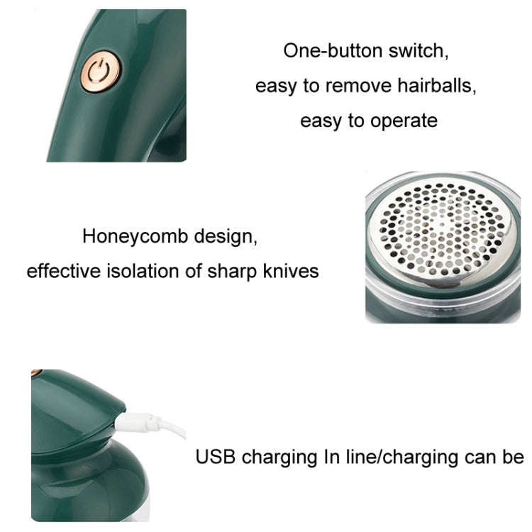Home Rechargeable Handheld Clothes Hair Ball Trimmer(Green)