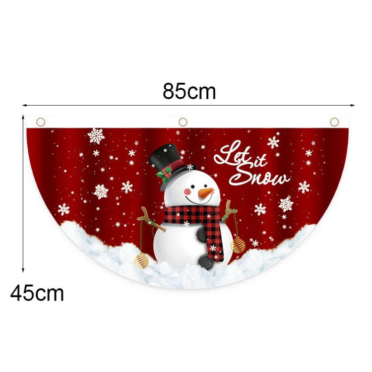 Cartoon Printed Outdoor Fan-shaped Hanging Flag Christmas Decorations, Style: Birds