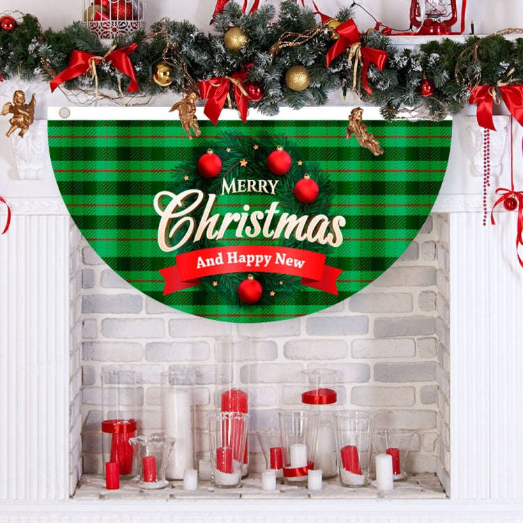 Cartoon Printed Outdoor Fan-shaped Hanging Flag Christmas Decorations, Style: Birds
