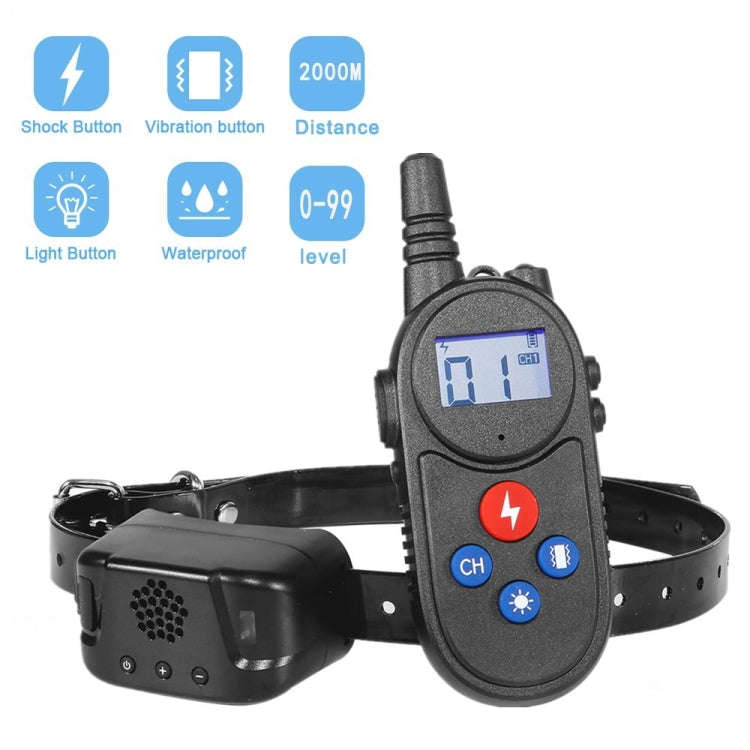 1000m Remote Control Intercom Dog Trainer Electric Shock Vibration Stop Barker(Yellow)