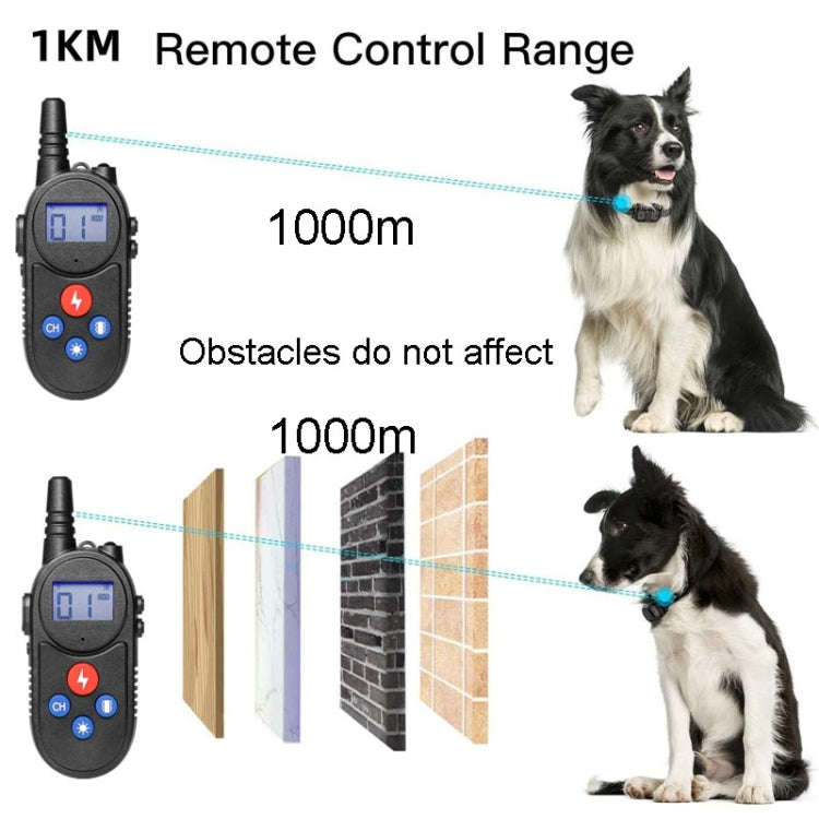 1000m Remote Control Intercom Dog Trainer Electric Shock Vibration Stop Barker(Yellow)