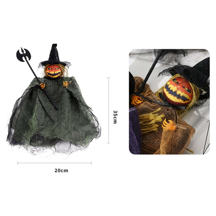 Halloween Terror Pumpkin Doll Pendant Haunted House Party Hanging Ghost Props(Purple)