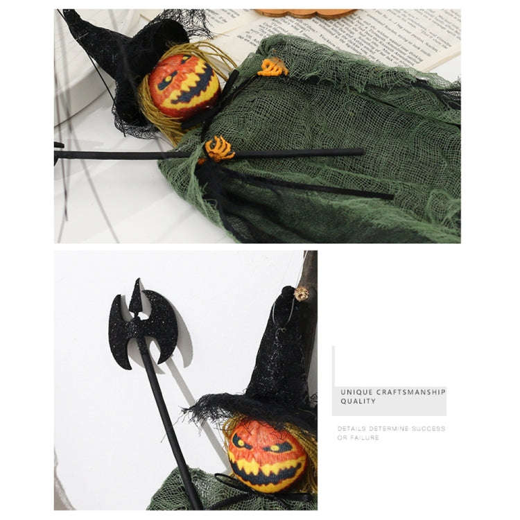 Halloween Terror Pumpkin Doll Pendant Haunted House Party Hanging Ghost Props(Red)
