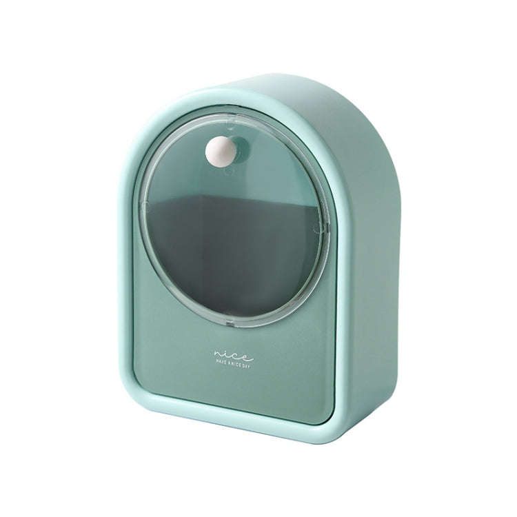 Wall-mounted Flip-top Cotton Swab Storage Box Cosmetics Box(Green)