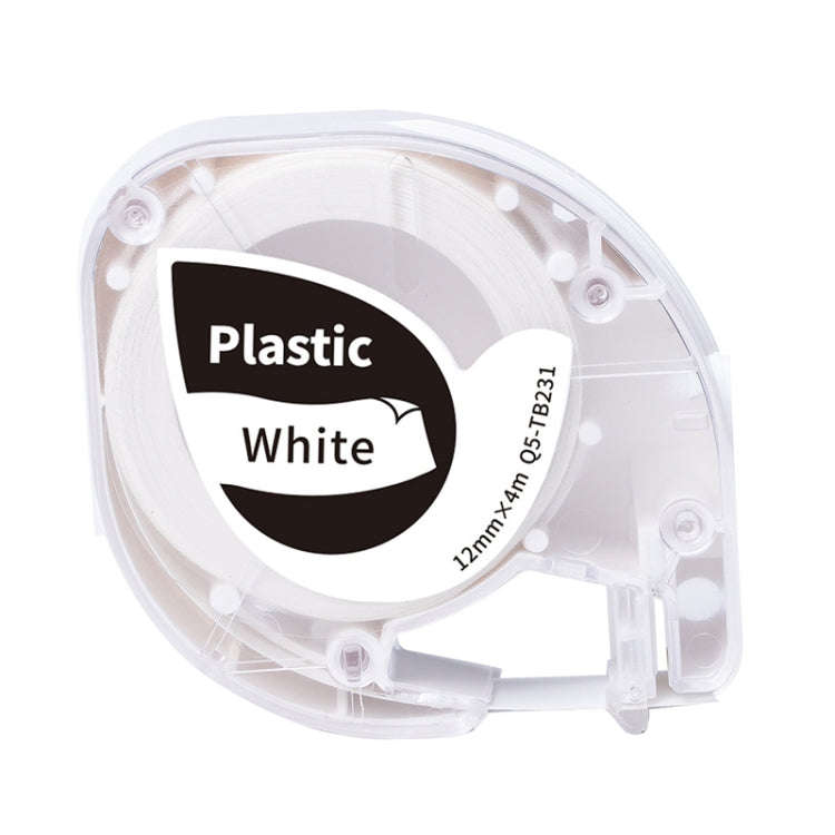 For Phomemo P12 / P12 Pro 12mm x 4m Consumables Label Ribbon, Style: Black Word On White Syntheti...