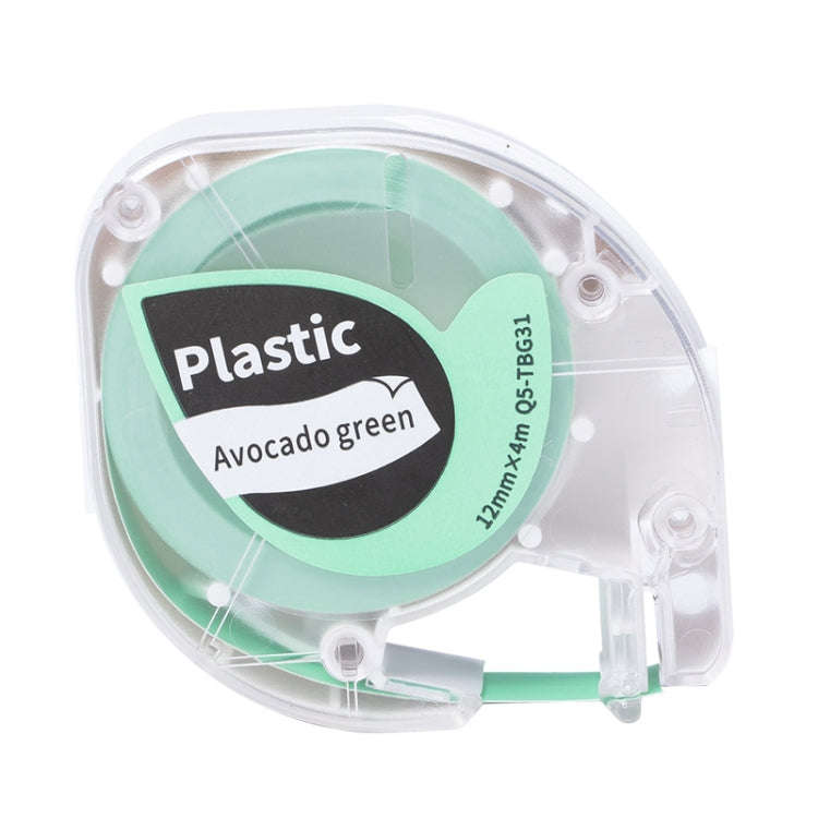 For Phomemo P12 / P12 Pro 12mm x 4m Consumables Label Ribbon, Style: Black Word On Avocado Green ...