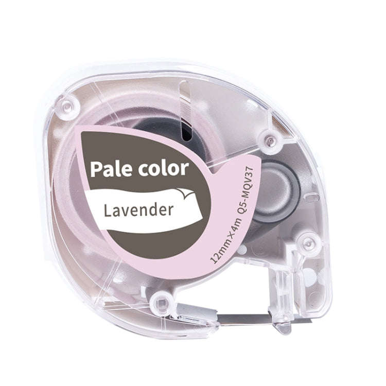 For Phomemo P12 / P12 Pro 12mm x 4m Consumables Label Ribbon, Style: Gray Word on Light Purple Th...