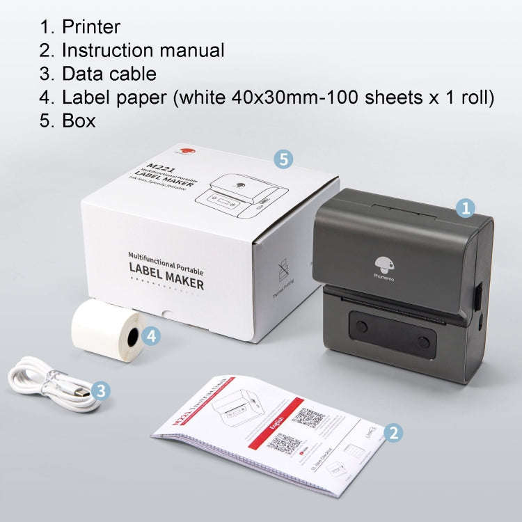 Phomemo M221 Thermal Wireless Label Printer Barcode Bluetooth Label Maker(Pink)