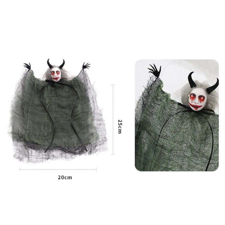 Halloween Decorations Horror Evil Ghost Doll Pendant Haunted House Decoration Props(Purple)