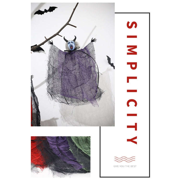 Halloween Decorations Horror Evil Ghost Doll Pendant Haunted House Decoration Props(Purple)