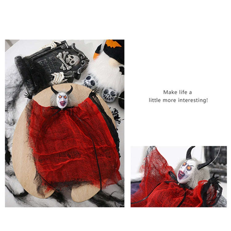 Halloween Decorations Horror Evil Ghost Doll Pendant Haunted House Decoration Props(Purple)