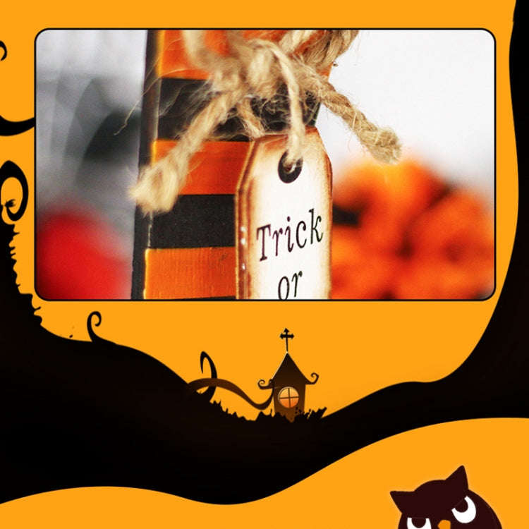 Halloween Decorations Witch Ghost Painted Wooden Ornament Party Decorative Props, Style: Witch Leg