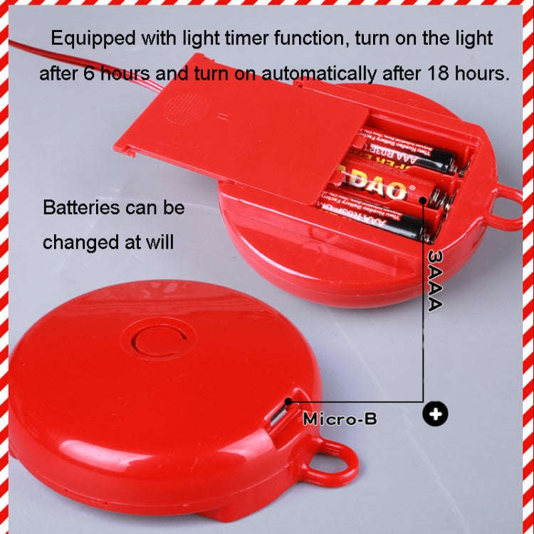 Christmas Wreath Timing Lighting Lights Door Decorations Pine Needle Ornaments Showcase(Red Flower)